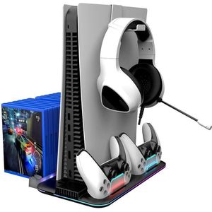 Canyon CS-51 - multifunctionele standaard voor PS5 Slim - met koeling - voor het opladen van 2 x gamepad - (Playstation Classic), Controller, Zwart