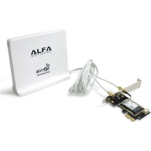 Alfa Network Alfa Wi-Fi 6E PCIe kaart met paneelantenne AIT-AX210-EZ, Netwerkkaarten