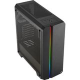 AeroCool - Genesis ARGB V1 - Midi-toren - Zwart - PC-behuizing - Geschikt voor ATX, mATX, Mini-ITX