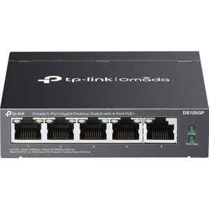 TP-Link - Omada DS105GP - Netwerkschakelaar - Zwart - 5-poorts Gigabit Desktop Switch met 4-poorts Poe-poort