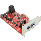 DeLOCK - 89389 - PCI Express Kaart - Zwart - 2x USB 3.0, 2x SATA 6 Gb/s