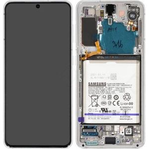 Samsung LCD + Touch + Frame + Batterij voor G991B Samsung Galaxy S21 - spookwit, Andere smartphone accessoires, Wit