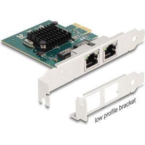 Delock - PCI Express x1 - Netwerkkaart - Grijs - 2 x RJ45 Gigabit LAN