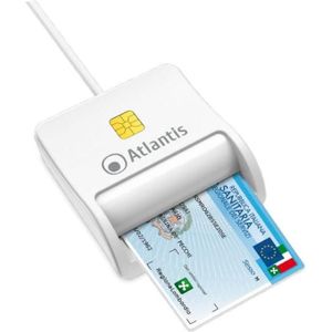 Atlantis Smart Card Reader für digitale Signaturen, Geheugenkaartlezer, Wit