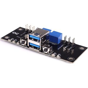 Alphacool ES I/O-paneel vooraan met USB 3.0 en kabelset voor serverbehuizingen, Accessoires voor moederborden