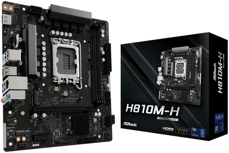 AsRock H810M-H - Moederbord - Micro-ATX - DDR5 - Gigabit-LAN - LGA 1851