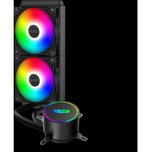 Pccooler GI-CL240VC RGB AIO, CPU waterkoelers, Zwart