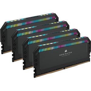 Corsair DDR5 64GB PC 6200 CL32 CORSAIR KIT (4x16GB) DOMINATOR P RGB retail (4 x 16GB, 6200 MHz, DDR5 RAM, DIMM 288 pin), RAM, Zwart