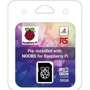 Raspberry Pi 32GB MicroSD-kaart met Noobs (32 GB, microSD), Geheugenkaart, Grijs
