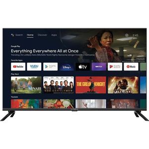 STRONG - 40” Full HD TV (100 cm) SRT40FD5553 - Connected TV met Android TV - Chromecast - Google assistant - Wifi - Bluetooth - HDR - NETFLIX - Drievoudige tuner - 3 HDMI-poorten (1 ARC) + 2 USB-poorten + Mini-AV + Antenne/Sat Jack - Zwart