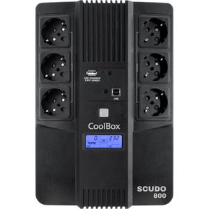 Scudo 3 - 800VA UPS - LCD - Zwart - Ononderbroken Stroomvoorziening
