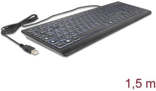 Delock - USB-Toetsenbord - Bedraad - Zwart - XXL Letters
