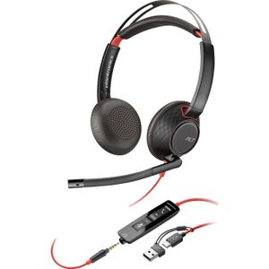 Poly Blackwire C5220 (Bedraad, USB-A), Kantoorheadset, Zwart