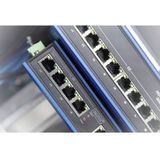 DIGITUS - Netwerkschakelaar - Gigabit Ethernet 5 Poorten - DIN-Rail Montage - Zwart/Blauw