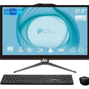 MSI PRO AP222T 13M-217ES (128 GB, 4 GB, Intel Pentium Gold G7400, UHD Graphics 710), PC, Zwart