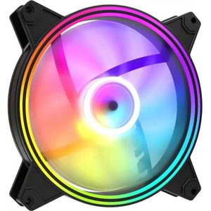 Modecom Volcano Apex 140 Argb Schwarzer Lüfter (140 mm, 1 x), PC ventilator, Zwart