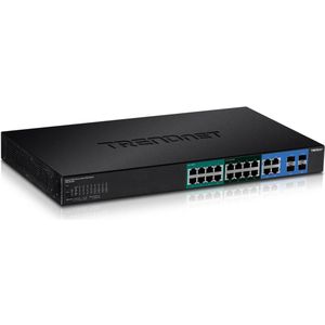 Trendnet - TPE-204US - Netwerkschakelaar - Zwart - 20-poorts Gigabit Web Smart Ultra PoE Switch