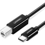 Ugreen - US241 - USB-C naar USB-B Kabel - Zwart - 2m - 480Mb/s