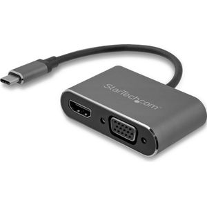 StarTech USB-C naar VGA en HDMI Adapter (HDMI, VGA, 16.70 cm), Data + Video Adapter, Grijs