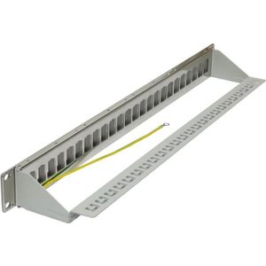 Synergy 21 Keystone, module rack, 19" patchpaneel voor 24xTP module, 1U(t 94mm), zwart, V3, Server accessoires, Zwart