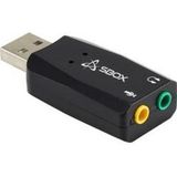 Sbox - USB Stick USBC-11 - Zwart - USB 2.0 - Converter voor Microfoon en Headset