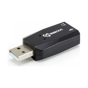 Sbox - USB Stick USBC-11 - Zwart - USB 2.0 - Converter voor Microfoon en Headset