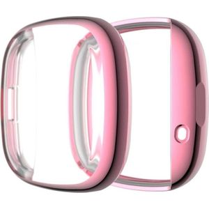 Cover-Discount Fitbit Versa 3 / Sense - Rubberen beschermhoesje roze, Sporthorloge + Smartwatch-accessoires, Roze