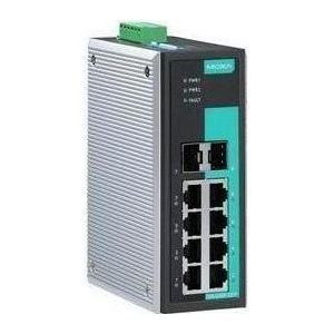 Moxa EDS-G308-2SFP-T - Unmanaged Full Gigabit Ethernet-switch met 6 10/100/1000BaseT(X)-poorten, Netwerkschakelaar