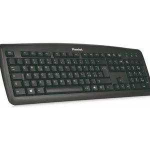 Hamlet XKK100ITA Zwart Soft Touch USB ultra slank ontwerp KEYBOARD QWERTY toetsenbord Zwart (IT, Bedraad), Toetsenbord, Zwart