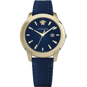 Versace, Horloge, VELQ00819 V-Urban Heren 42mm 3ATM, Blauw, (Analoog horloge, 42 mm)