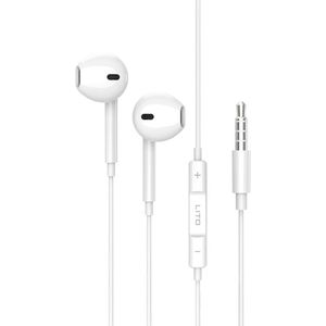 Lito - Wired Earphones (LF01A) - Jack 3.5mm, Stereo, Half In-ear, with HD Microphone, 1.2m - White (Bedraad), Koptelefoon, Wit