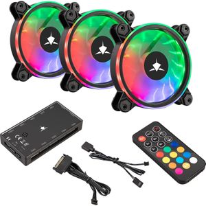 White Shark GCF-S028-004 Nebula-2 Black ARGB Kit (120 mm), PC ventilator, Zwart
