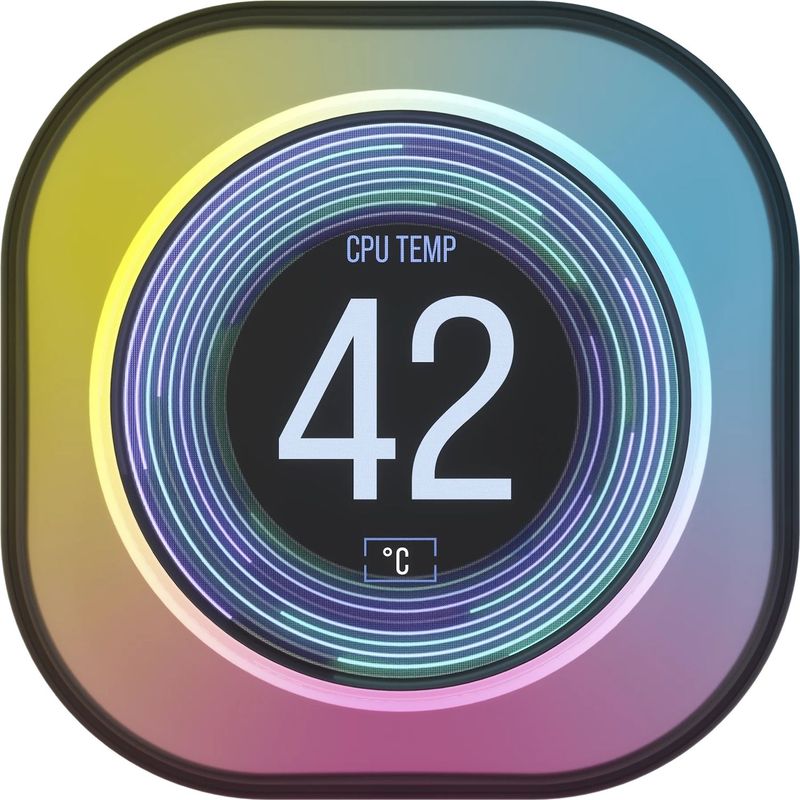 CORSAIR - iCUE Link - LCD-schermmodule - Zwart - 2,1 inch IPS Display, 24 RGB-leds, Installatie zonder Gereedschap