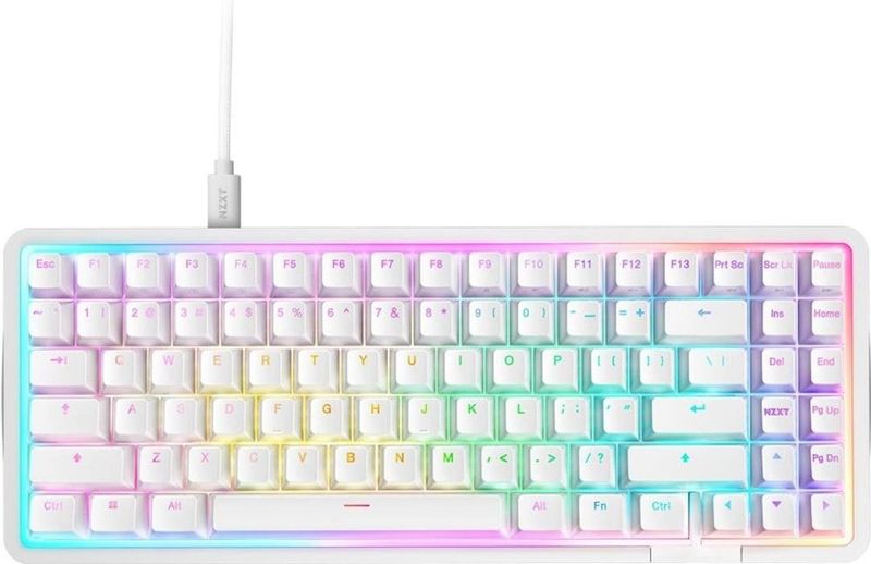 NZXT Gaming Function Elite MiniTKL - Wit - Magnetisch RGB - Dual Rail Hall Effect Switches