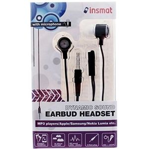 Insmat 560-8693, Headset, In-ear, Bellen/Muziek, Zwart, Binauraal, Apple, Samsung, Nokia Lumia (Bedraad), Koptelefoon, Zwart