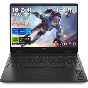 HP Omen 16-am0073ng RTX 5060 (16", 1000 GB, 16 GB, DE, Intel Core i7-14650HX), Notebook, Zwart