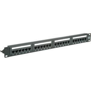 Value 19" Patchpaneel Cat6a. 24 poorten. UTP. Zwart, Server accessoires, Zwart