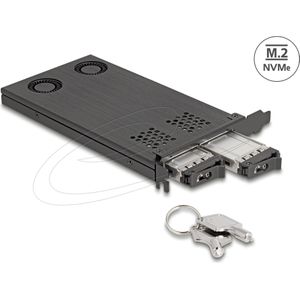 Delock - PCI Express x16 - Verwijderbaar Frame - Zwart - Voor 2 x M.2 NVMe