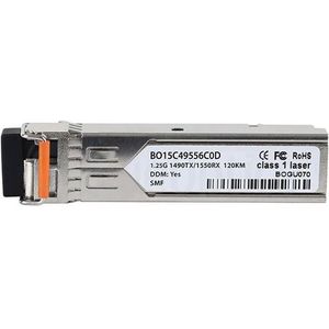 BlueOptics Bidi SFP Transceiver 1000BASE-BX-U 120KM, Zendontvangers, Zilver