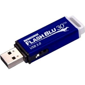 Kanguru FlashBlu30 USB 3.0 met Schrijfbeveiligingsschakelaar (16 GB, USB A), USB-stick, Blauw