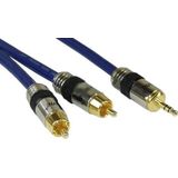 InLine premium 3,5mm Jack - Tulp stereo 2RCA kabel met vergulde connectoren - 20 meter