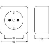 Busch-Jaeger - AP Plus - Opbouwwandcontactdoos - Beige - IP20