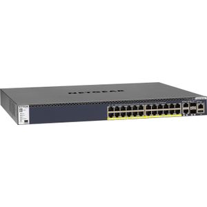 Netgear GSM4328PB: 24Port PoE+ Switch, 4x10G (28 ports), Netwerkschakelaar, Zwart