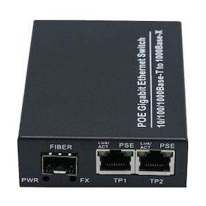 Générique 2 poort 1000M PoE 30W PSE+1poort 1000M SFP optische vezel (3 ports), Netwerkschakelaar