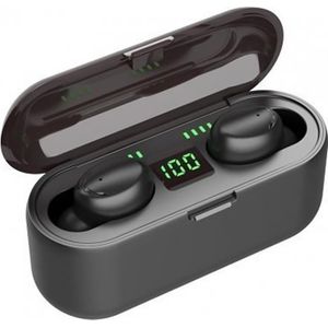 Platinet WoW F9 Sport & Vrije tijd Super Fit TWS Bluetooth 5.1 stereo hoofdtelefoon met HD-microfoon (Draadloze), Koptelefoon, Zwart