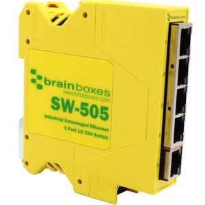 Brainboxes Ethernet schakelaar 5 poorten (5 ports), Netwerkschakelaar