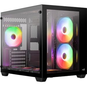 AeroCool Geh Mini Dryft MicroATX/MiniITX ARGB (zwart) (Mini-ITX, ATX, mATX), PC-behuizing, Zwart