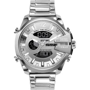 Diesel, Horloge, Mega Chief, Zilver, (Analoog horloge, Digitaal horloge, 51 mm)