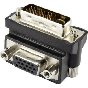 Renkforce DVI / VGA Adapter [1x DVI mannelijk 24+5pin => 1x VGA vrouwelijk] 90° schuin Zwart (VGA, DVI), Videokabel