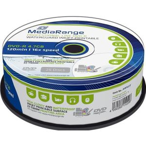 MediaRange - DVD-R - 4,7 GB - 25 Stuks - Waterguard Print - 16x
